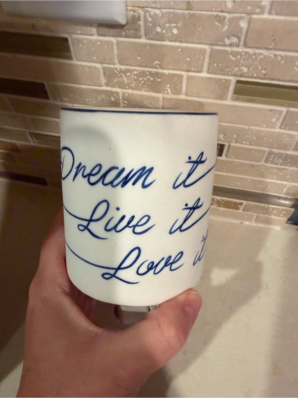 Scentsy Dream it Live it Love it White and Blue Mini Wax Warmer